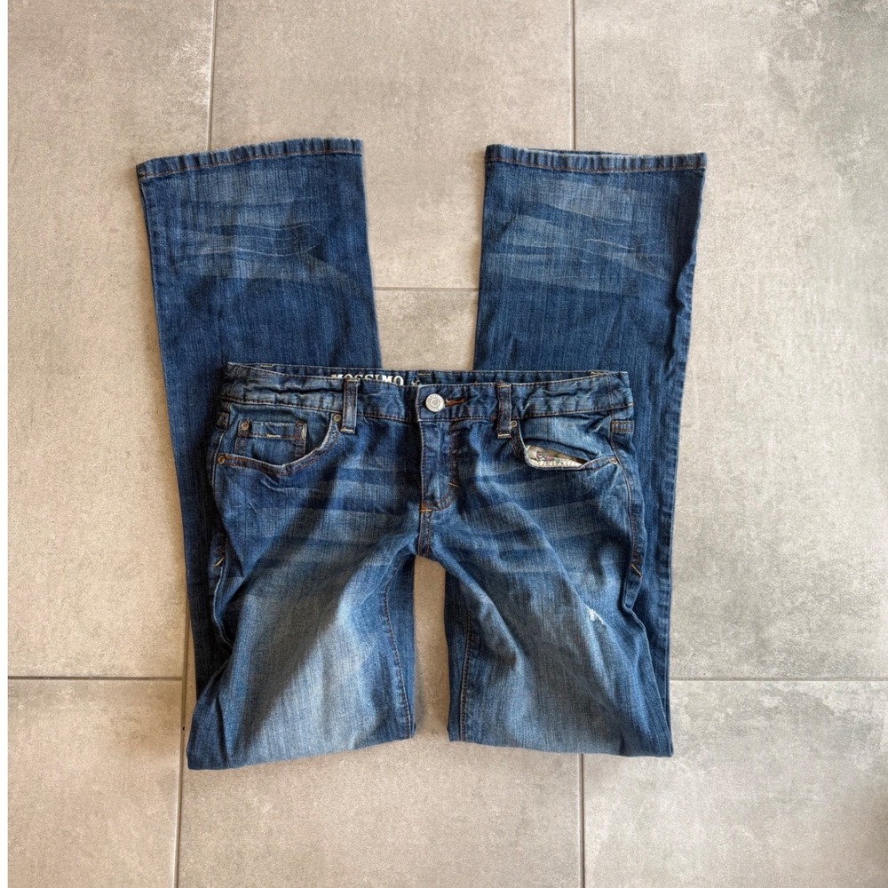 Mossimo Vintage Womens Low Rise Y2K Skinny Bootcut Flare Jeans Blue Stretch 9R